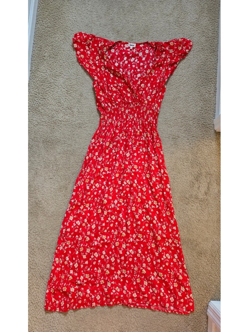 Red floral dress